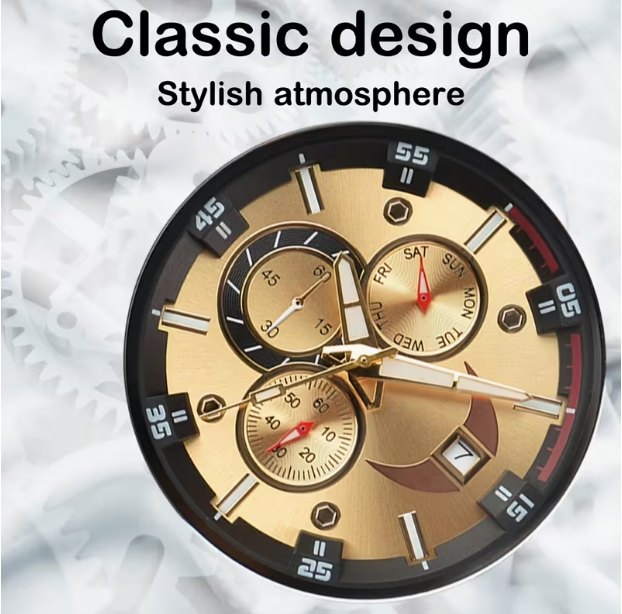 Men's Multifunctional Wooden Quartz Watch – Week, Calendar & Timer Display, Fashion Casual Design