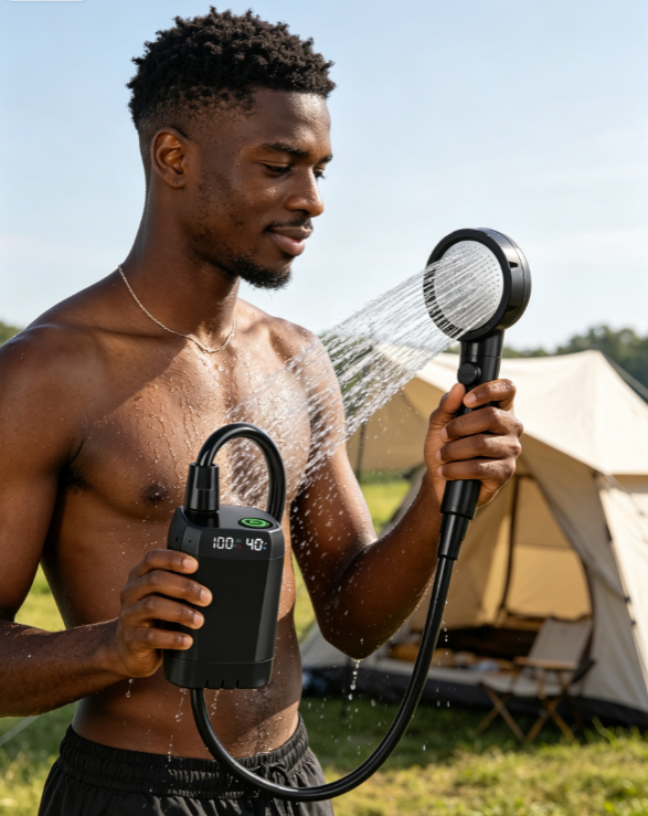 Portable Shower – 6000mAh, IPX8 Waterproof for Camping, Pets & Car Washing