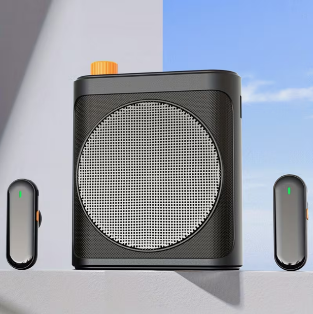 Wireless Voice Amplifier with 2 Wireless Lavalier Microphones – Portable Charging & Storage, Mini Speaker for Teachers, Classroom, Lecture & Training