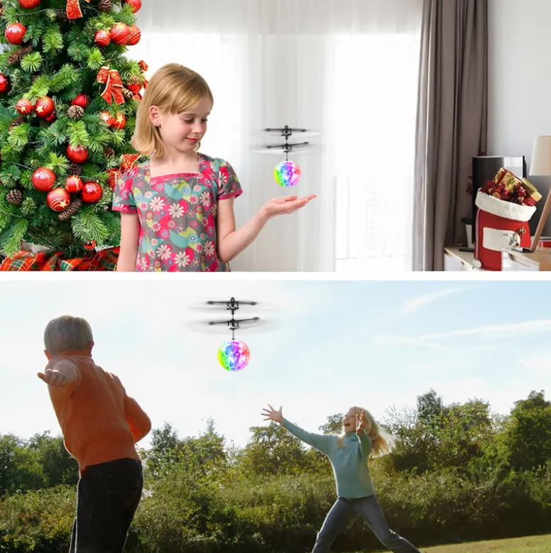 Allaugh Flying Ball RC Toy, Rechargeable Light Up Ball Drone with Remote Control, Infrared Induction, for Indoor & Outdoor Games