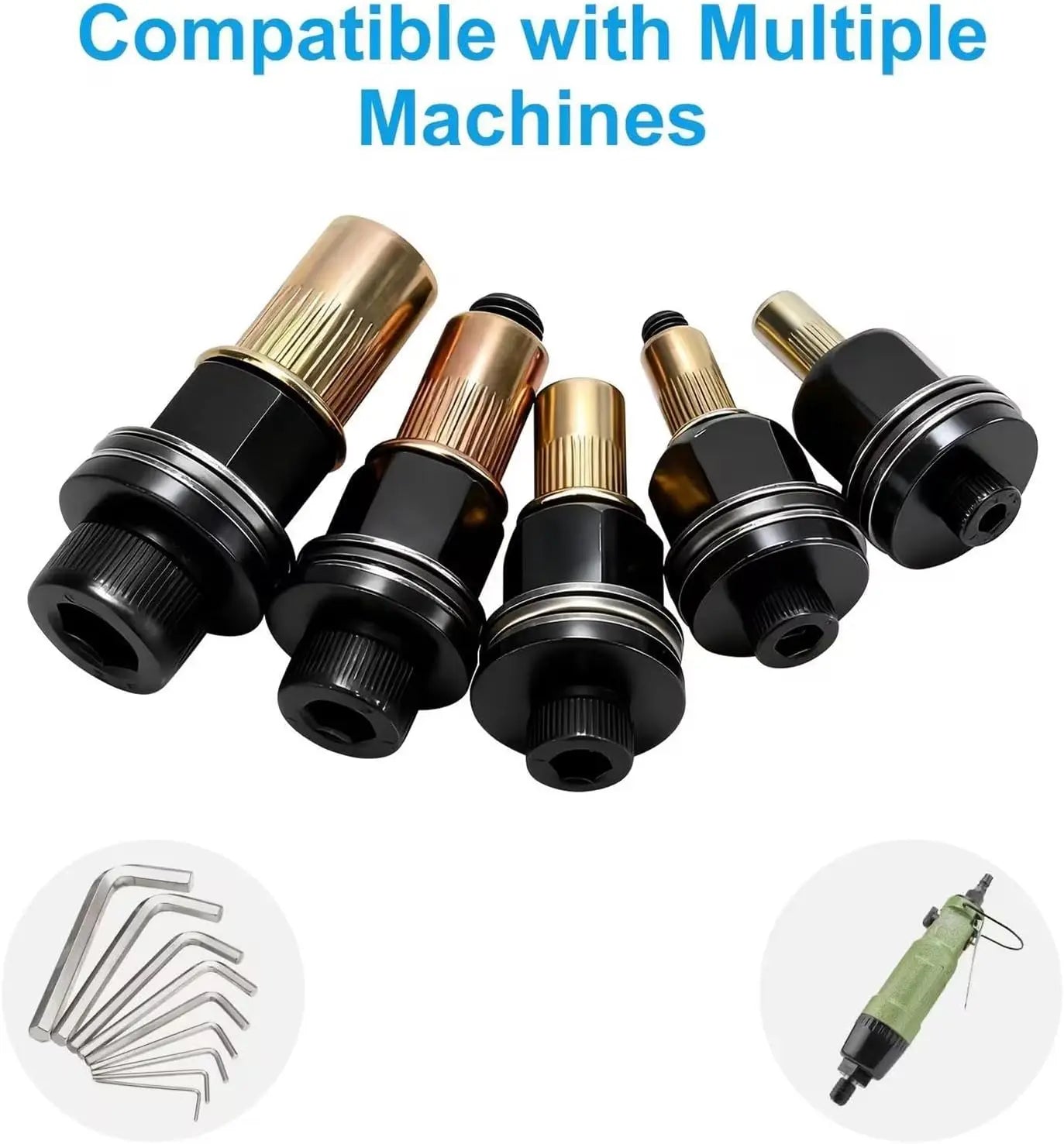 Head Rivet Nut Tool Kit - M3 M4 M5 M6 M8 Carbon Steel Rivnut Set, Manual Threaded Rivet Nut Tool for Automotive Repair