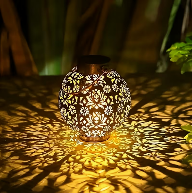 2-Pack Solar Metal Peony Lanterns – Outdoor Hanging Decoration, IP65 Waterproof, Floral Design, Ideal for Gardens, Patios, RVs & Trees, Great Gift for Autumn, Halloween, Christmas, Parties & Birthdays