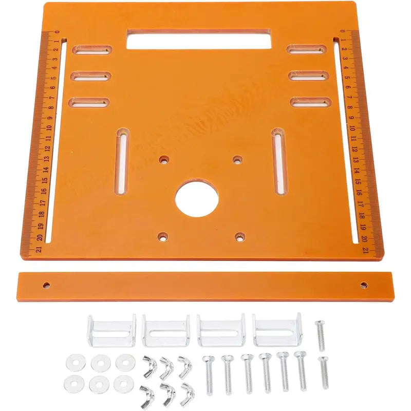 Universal Cutting Machine Base Plate Kit 28x25cm - Woodworking Circular Saw Bottom Board for 90-Degree and 45-Degree Oblique Cutting (0.23 Inch Thickness)