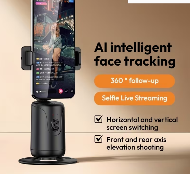 AI Face Tracking Tripod for TikTok/Vlog – Gesture Control & Remote Selfie Stick, Foldable Smart Shooting Stand, No App Required, AI Tracking, Long Battery Life, Compatible with Mobile Phones & Cameras, for Vlogging, Live Streams & Travel