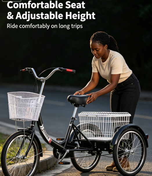 2026 New Pedal Tricycle - Lightweight Adult Trike with Basket, Wholesale Price Even for One Unit