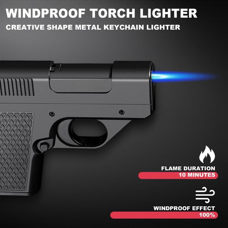 Creative lighter, Fun torch, igniter, barbecue and camping, multi-functional storage,case lighter cigar,no butane harmless gas, black gift for men and women (add gas by yourself)