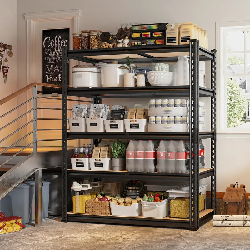 2025new Garage Shelves Classic 5-Tier Metal Storage Shelving Unit Height Adjustable Versatile Utility Rack Shelf for Craft Warehouse Pantry Kitchen Organiser