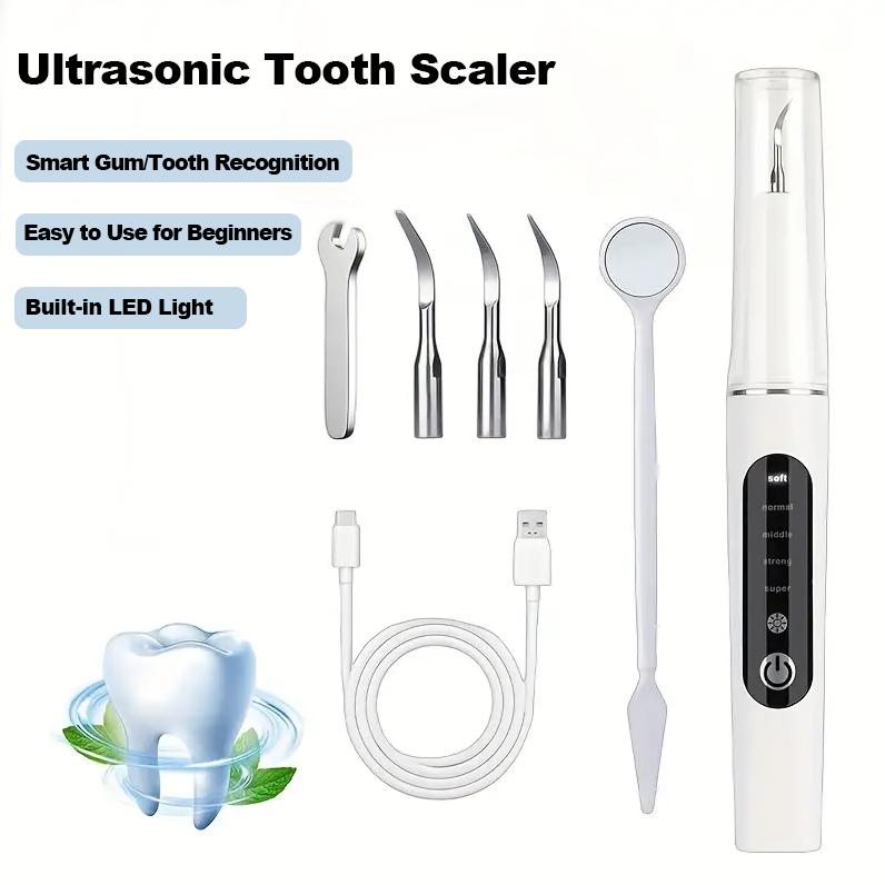 NBGRVLS Oral Plaque/Tartar Remover for Teeth, Dental Calculus Remover Teeth Cleaning Kit with LED Light & 5 Adjustable Modes Rechargeable