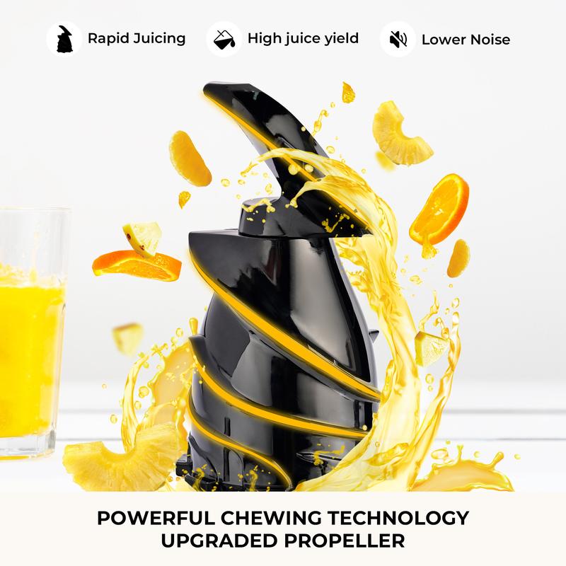 Cold Press Juicer, 5.3 Inch Large Feed Opening, Slow Masticator Chute, For Whole Vegetables and Fruits, High Yield, Easy to Clean Springtok Steel
