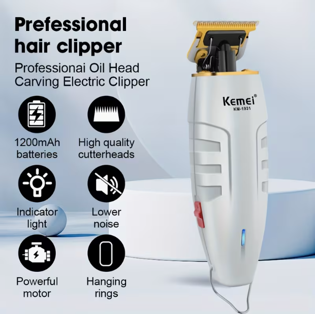 Professional Hair Clipper – Electric Trimmer with Hollow Cutter Head, Carving & Trimming Tool for Barbershop & Home Use