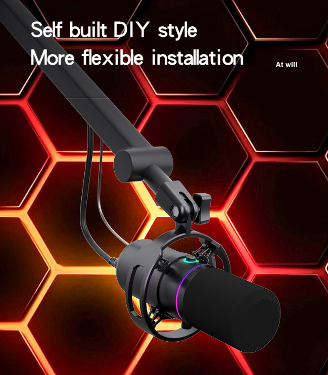 WM8 Dynamic Microphone Kit – USB/XLR Dual Interface, RGB Gaming Mic with Boom Arm & Tripod Stand