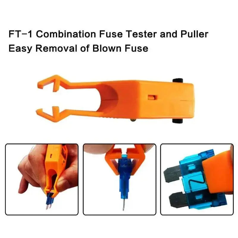 24V DC Car Fuse Tester & Puller – Test, Find & Remove Blown ATO/ATC/ATM Blade & Glass Tube Fuses, Essential Fuse Box Tool