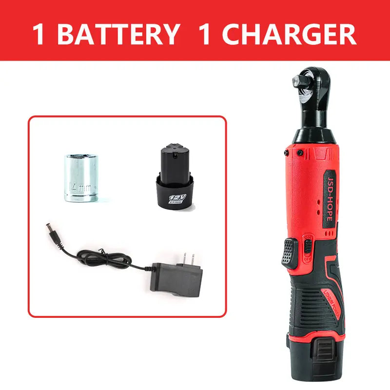 12V Cordless Electric Ratchet Wrench – Extended Power Tool for Fast Auto Repair, Saves Time