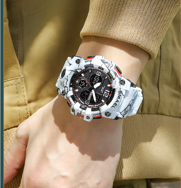 Men's Digital-Analog Quartz Watch with Date Display – Fashion Sports, Waterproof, Luminous, Multifunctional