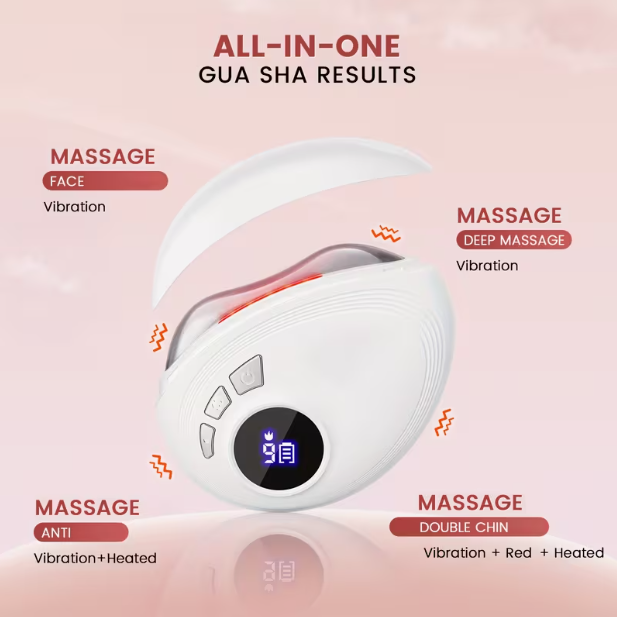 Electric Gua Sha Facial Sculpting Device – 9 Vibration Speeds & 9 Heat Levels
