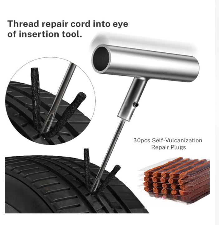 Car Tire Repair Tool Set – Vacuum Quick Patching Kit, Motorcycle & Electric Vehicle Maintenance Toolbox