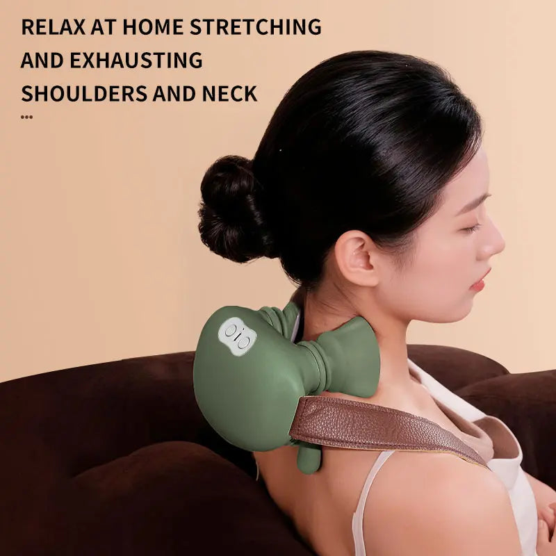 Shoulder & Neck Massager with Bionic Heat – 4D Deep Kneading, Simulated Hand Massage, Relieves Muscle Fatigue & Tension
