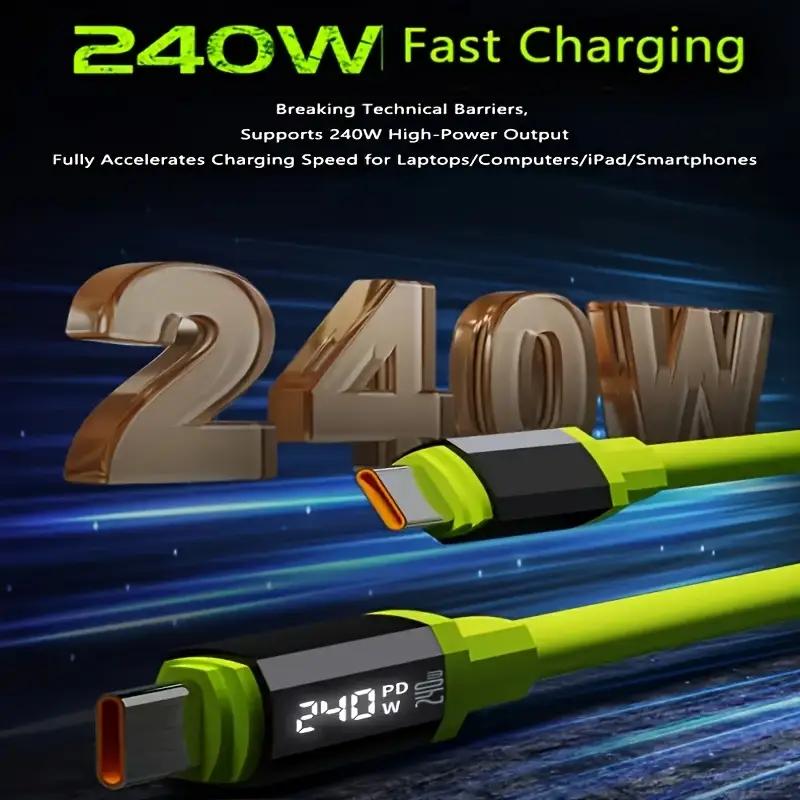 Buy 1 Get 1 Free 240W Fast Charging Cable, Mobile Data Cable, Smart Quick Charge, High-Power Fast Charging,Type-C