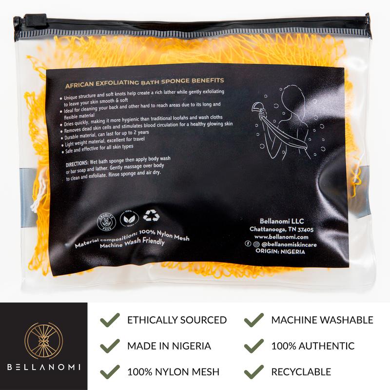 African Exfoliating Net Sponge (7-Pack), Ethically Sourced from Nigeria for Smooth & Glowing Skin