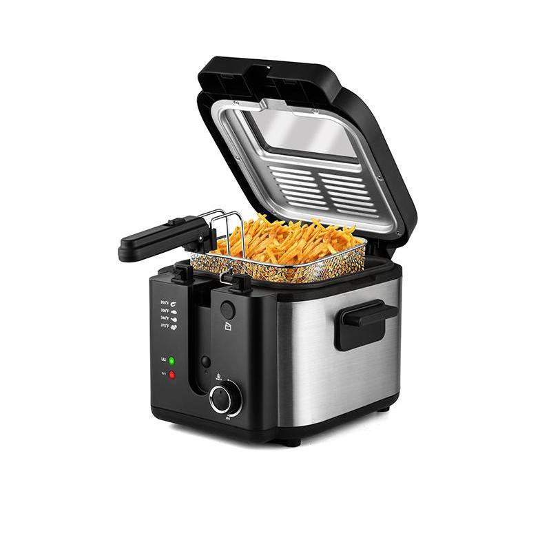 SUSTEAS Deep Fryer with Basket, 1500W Electric Deep Fryer, Temperature Control, Removable Lid, 2.5L/1.5L Non-Stick Inner Pot, Easy to Clean Cooker Springtok Cooking Food