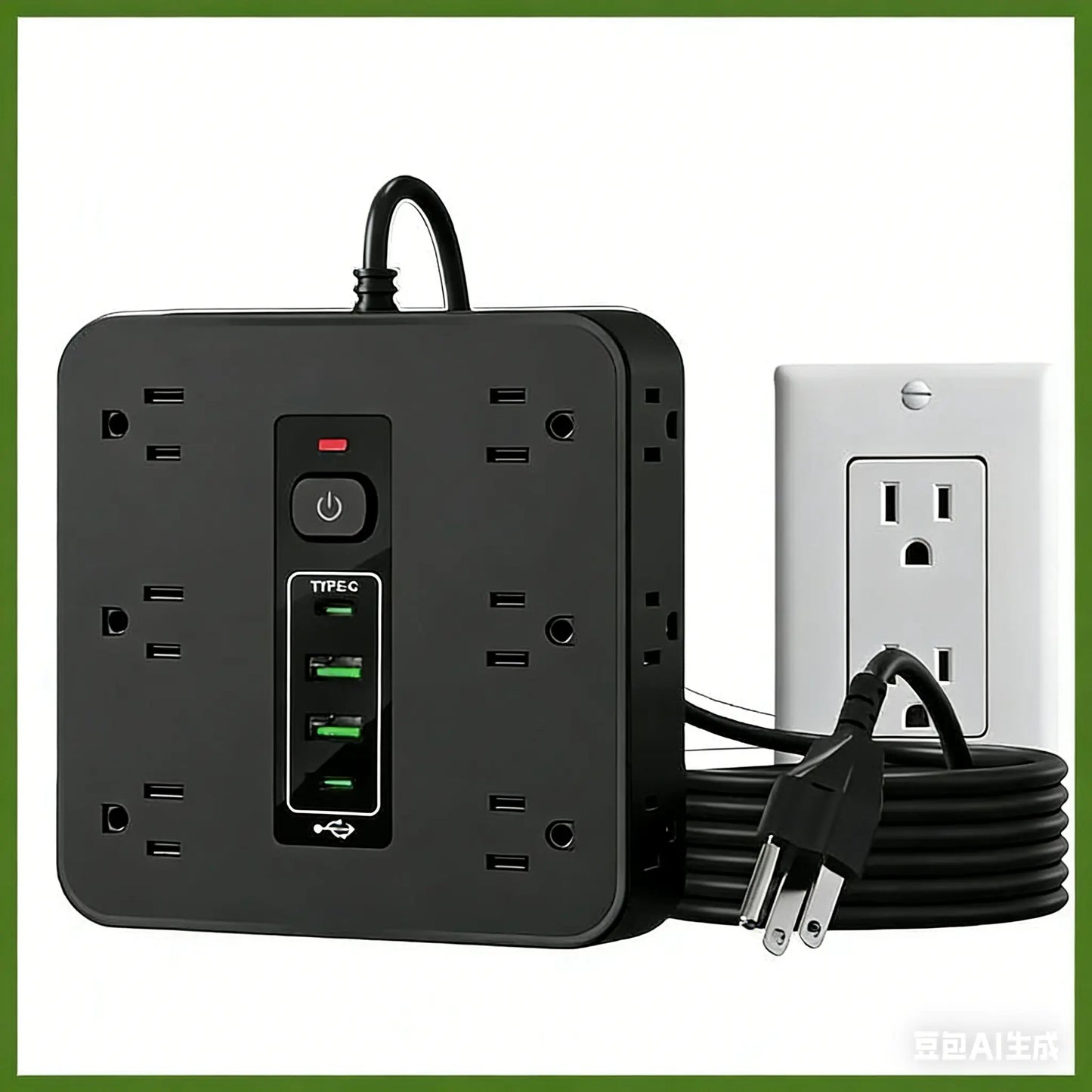 16-in-1 Power Strip with Switch & Surge Protection, Multifunctional Power Strip with 12AC Outlets & 2 USB & 2 Type-C, USB Ports Socket for Office, Home and Travel, Wall Outlet Extender,Power Socket Expander mothersdaygift SummerVibes summervibes
