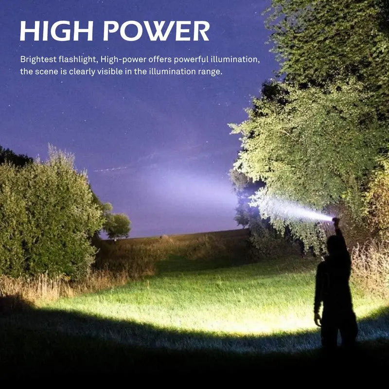 EARRCK strong light flashlight /buy more free shipping/USB rechargeable,/emergency lighting white laser flashlight with red and blue alarm lights and COB work light