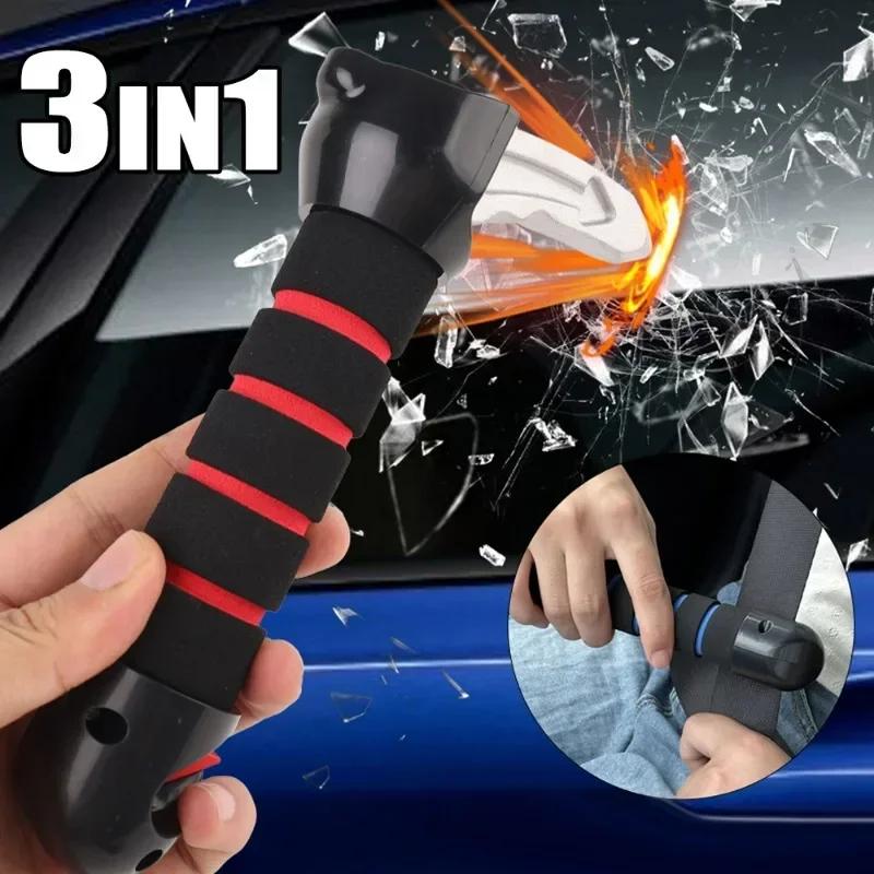 Multifunctional Car Safety Hammer Window Breaker Elderly People Portable Door Assist Handle Seat Belt Cutter Car Rescue Tools Vehicle