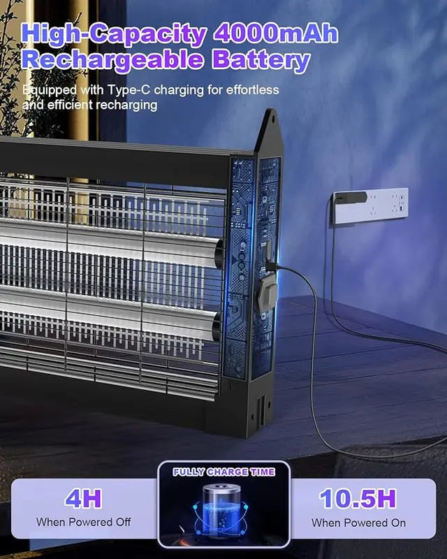 Solar Bug Zapper Outdoor,Waterproof Mosquito killer lamps Zapper with Smart Light Sensor Outdoor Solar-Powered Fly& Insect Trap for Patio, Yard, Camping, Kitchen, or Garage