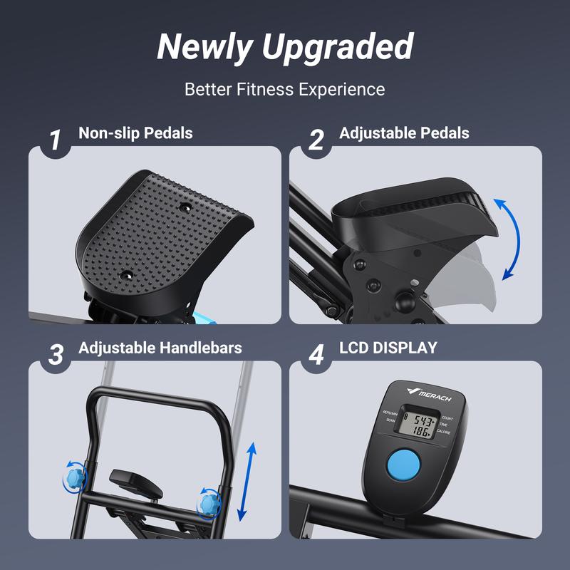 Stair Stepper with Handlebar for Full-Body Workout, 300LBS Capacity, Compact Cardio Climber Exercise Machine with Adjustable Pedals, Vertical Climber for Home Gym, dealsforyoudays