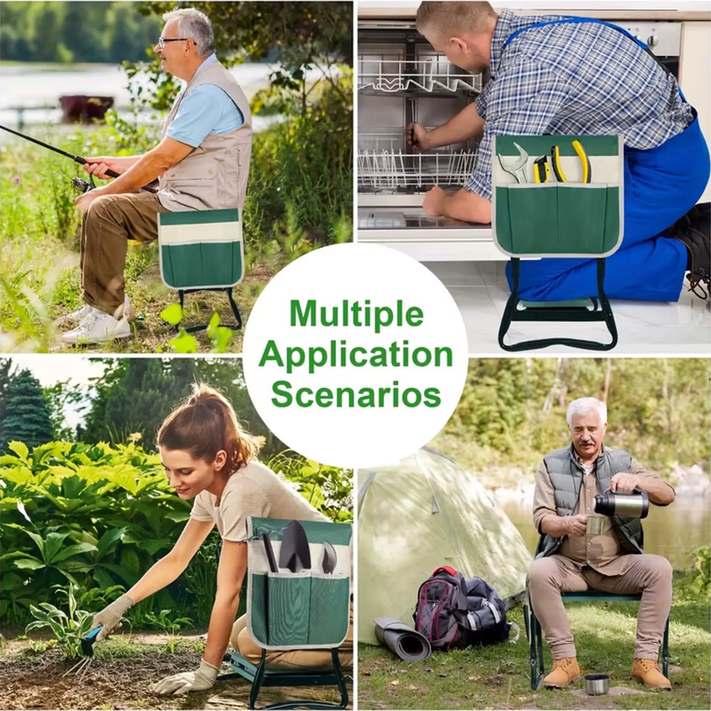 Upgraded Garden Kneeler and Seat with Thicken & Widen Soft Kneeling Pad,Heavy Duty Foldable Gardener Stool with Tool Pouches,Gardening Gifts for Women Mom Men Seniors¡... image 7