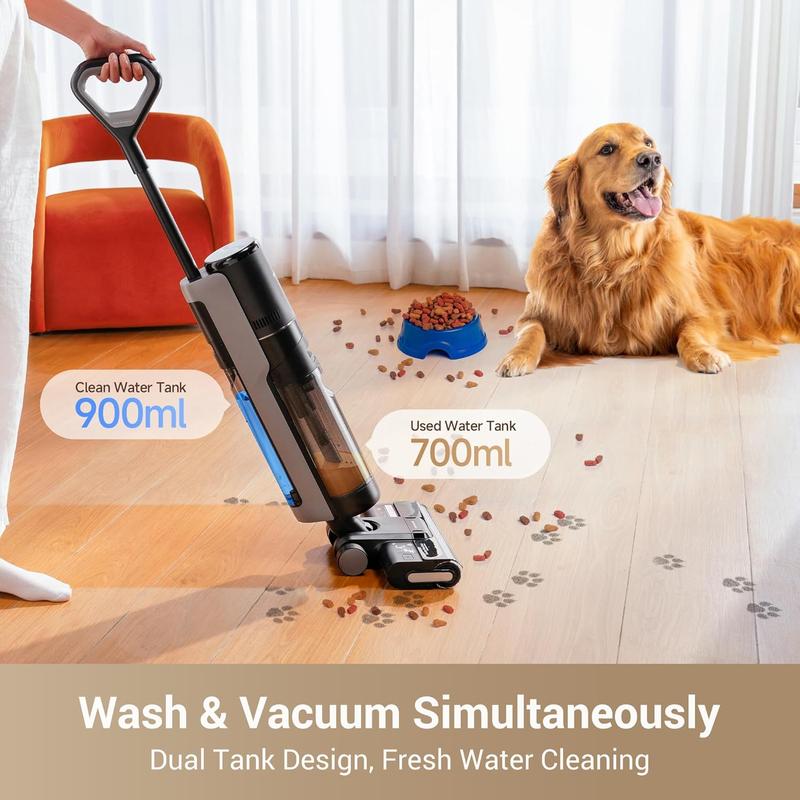 Vacuum Mop, Wet Dry Vacuum Cleaner, Cordless Vacuum Mop All in One with Auto Self-Cleaning, Up to 30 Mins Runtime, Cordless Floor Cleaner Machine for Hard Floors, Edge Cleaning Wet Dry Vacuum