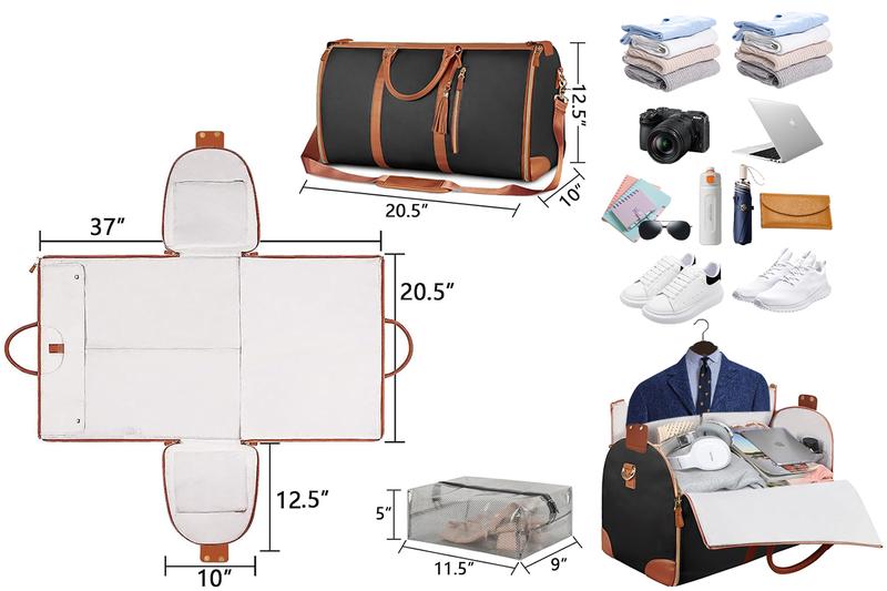 【flash sale】Travel Duffle Bag with Garment & Shoe Compartment, Carry On Weekender Bag for Women & Men, Airline Approved Personal Item, Waterproof Overnight Gym Hospital Bag,Travel Organizer Duffle with Shoe Compartment TikTokShopfalldealsforyou