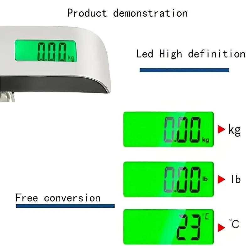🔥 Clearance Special – Order 1 Get 2 🔥 – Portable Electronic Luggage Scale, 50kg Heavy Duty Mini Hanging Scale for Luggage, Fishing & Parcels, Outdoor Fishing Accessory