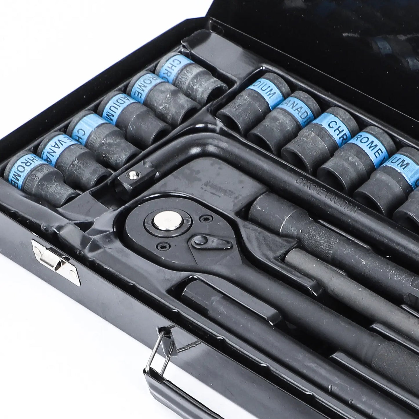 Socket Wrench Set 1/2-Inch Ratchet Socket Set 8-32mm - Universal Drive Alloy Steel, Deformation Resistant Ratchet Mechanism (Black)