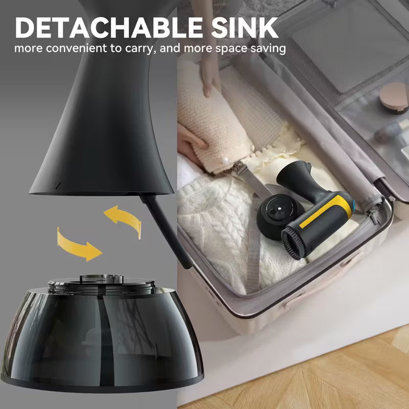 1100W Handheld Garment Steamer, 20-Second Fast Heat-Up, with Cleaning Brush & 300ML Water Tank, Portable Travel Steamer for Wrinkle Removal & Business Trip Clothing Care