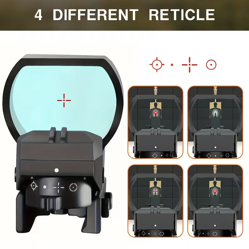Tactical Holographic Red Dot Sight – No Parallax, Day & Night Use for Hunting & Quick Aiming