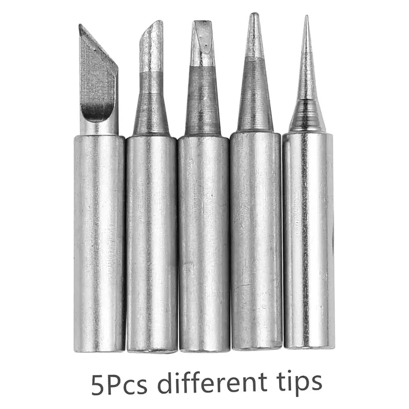 Adjustable Temperature Electric Soldering Iron Set – 110V 60W, 200–450°C, Includes 5 Tips, Stand & Cleaning Sponge