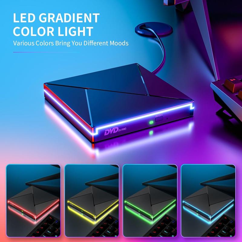 Retro Laptop DVD Player USB C 3.0 Portable CD Burner - Compatible with Mac, Windows 11/10/8/7, Ideal for Bringing Back Memories,Mother's Day gift