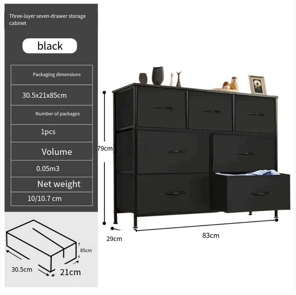 【discount】Organizer Storage, Chest Fabric Bins, Long Dresser with Wood Top for Bedroom, Closet, Entryway, 7-Drawers dressers