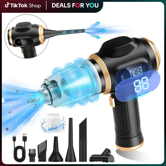 Christmas present Belibuy Handheld Cordless Car Vacuum Cleaner, 19000PA Powerful, 6-in-1 Portable Vacuum Cleaner with Smart Display, Suitable for Car, Home, Office, Pet Portable High portable cordless Cleaning Machine.