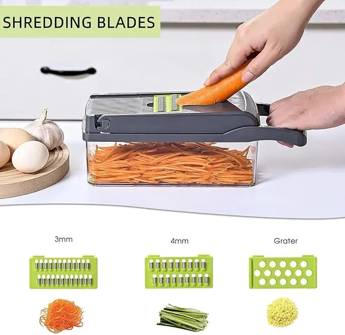 Adjustable Vegetable Cutter Slicer - 15 Kits Vegetable Dicer, Carrot & Garlic - Utensils for Home durable vegetable pc multifuctional veggie chopper Multifunctional Vegetable Multifunctional Vegetable mandoline fruit chopper carrot chopper