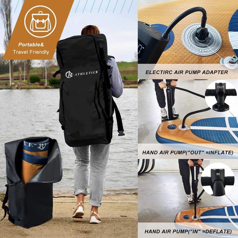 Inflatable Stand Up Paddle Board (6 Inches Thick), ISUP Package W/Premium SUP Accessories & Backpack, Non-Slip Deck,Fins, Adjustable Paddle|surfboard, friends, camping, surfing, outdoors, wilderness, still water, lake, rush wave Springtok