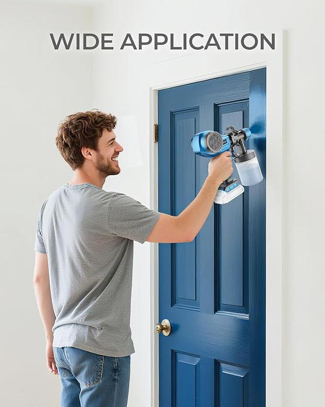 Tilswall Alien500 Cordless Paint Sprayer, Electric HVLP Spray Gun Compatible with 20V Battery Compatiblefor Dewalt, DIY Home Painting Tool for Walls, Furniture, Cabinets, Fence & Outdoor Projects – Easy to Use, Lightweight & Powerful