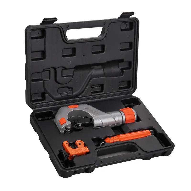 VEVOR 3-Piece Tubing Cutter Set - Heavy Duty Pipe Cutter 3/16"-2" OD, Mini Cutter 1/8"-7/8", Deburring Tool for Stainless Steel, Copper, Aluminum and Plastic