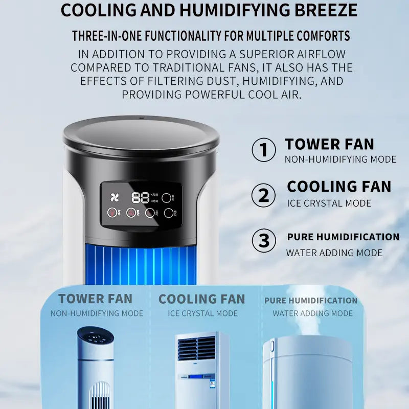 2026 New Evaporative Air Cooler – Compact USB Desk Fan, 300ml Tank Personal Cooler, Adjustable Speed, Timer, Quiet Portable Design for Home, Travel & Outdoor