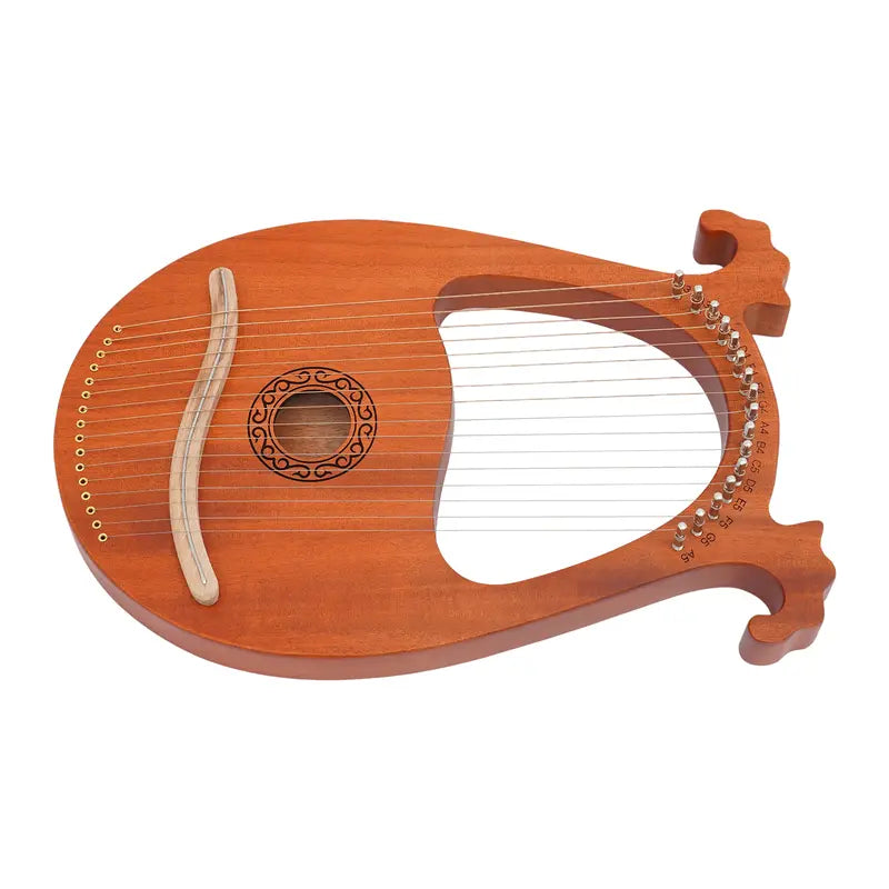 16-String Mahogany Wooden Harp Set 26x3.3x39cm - European Style with Tuner, Cloth and Accessories for Adults and Children