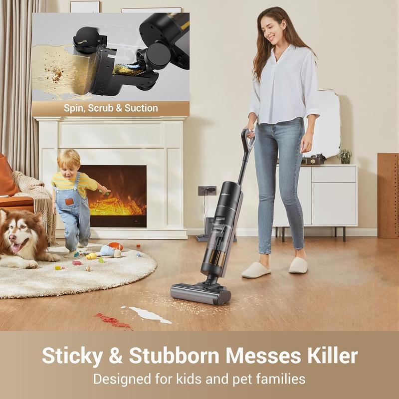 Vacuum Mop, Wet Dry Vacuum Cleaner, Cordless Vacuum Mop All in One with Auto Self-Cleaning, Up to 30 Mins Runtime, Cordless Floor Cleaner Machine for Hard Floors, Edge Cleaning Wet Dry Vacuum