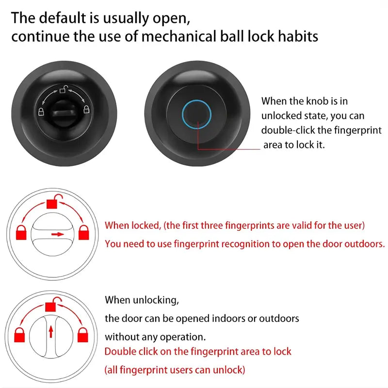 Smart Fingerprint Door Lock, 1pc Smart Lock with Anti-theft Function, Intelligent Door Knob with APP Suitable for Rooms, Offices, Apartments, Warehouses, and Garages Dealsforyoudays Handle Hardware