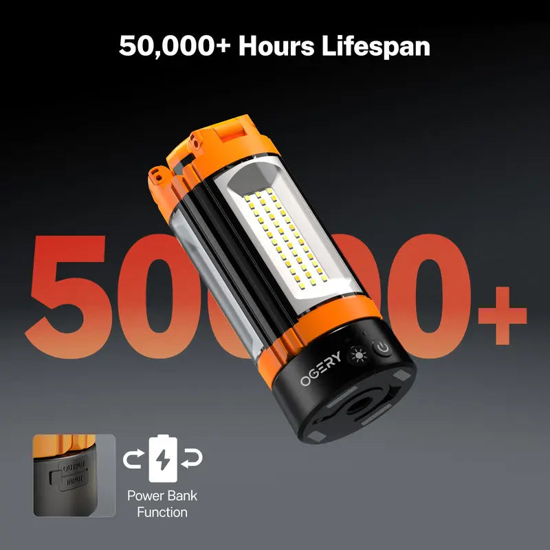 25new Rechargeable 10000mAh Camping Light with Detachable Tripod ( 1.75 to 6.5 Feet ), 2200 Lumens Cordless Dimmable Work Light & Emergency Light Outdoor Hiking Gear