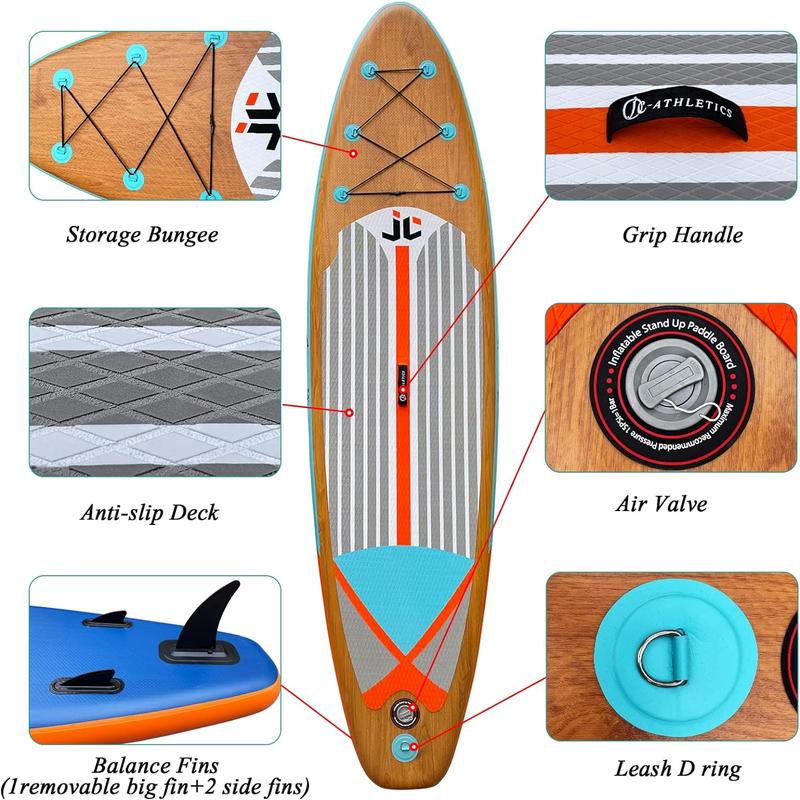 Inflatable Stand Up Paddle Board (6 Inches Thick), ISUP Package W/Premium SUP Accessories & Backpack, Non-Slip Deck,Fins, Adjustable Paddle|surfboard, friends, camping, surfing, outdoors, wilderness, still water, lake, rush wave Springtok